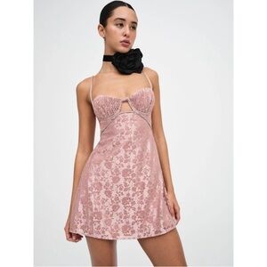 For Love And Lemons Pink Shai Mini Dress XS